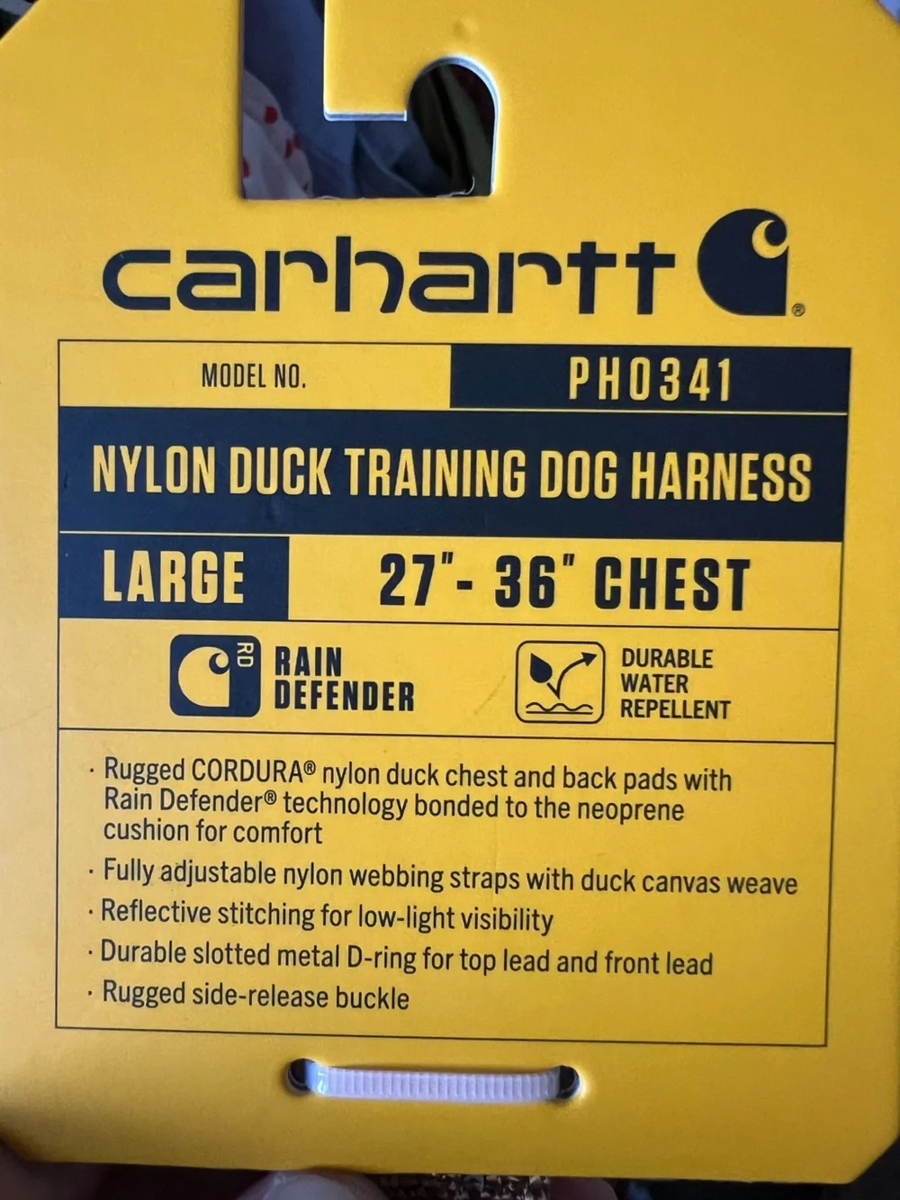 NWT Carhartt Brown Nylon Duck Training Dog Harness 27”- 36” Sz L